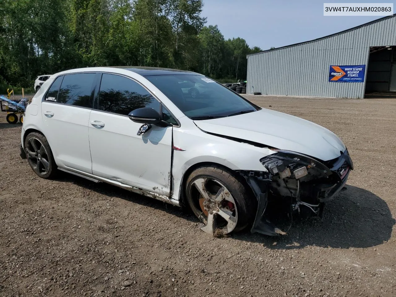 2017 Volkswagen Gti S VIN: 3VW4T7AUXHM020863 Lot: 66874984