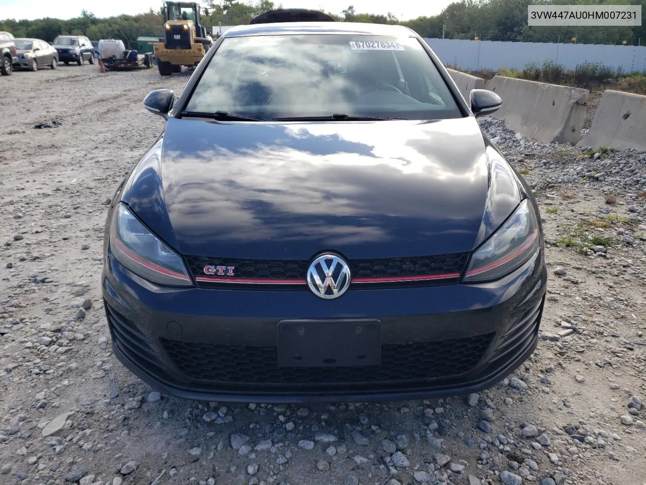 2017 Volkswagen Gti S/Se VIN: 3VW447AU0HM007231 Lot: 67027834