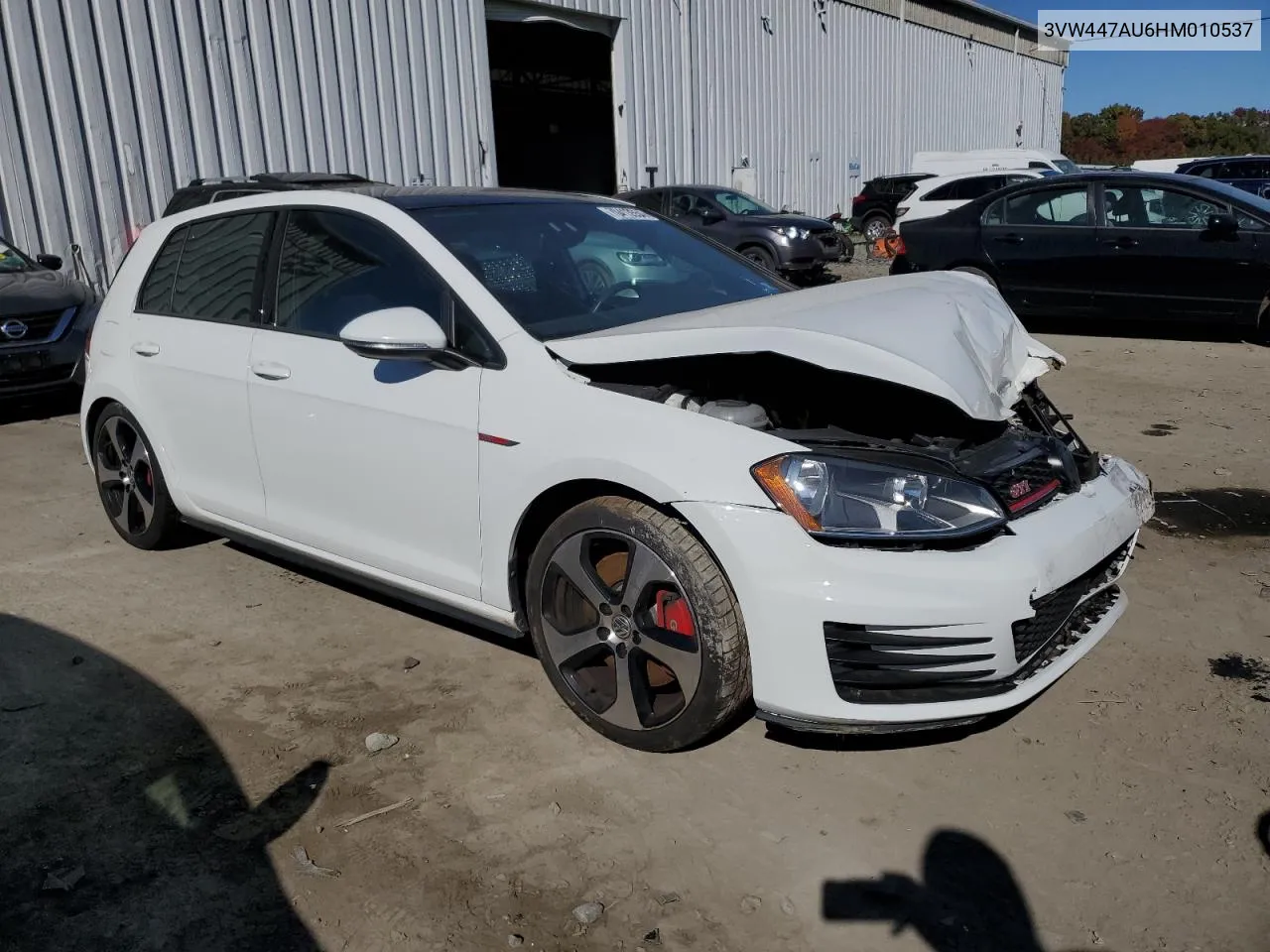 2017 Volkswagen Gti S/Se VIN: 3VW447AU6HM010537 Lot: 70413554