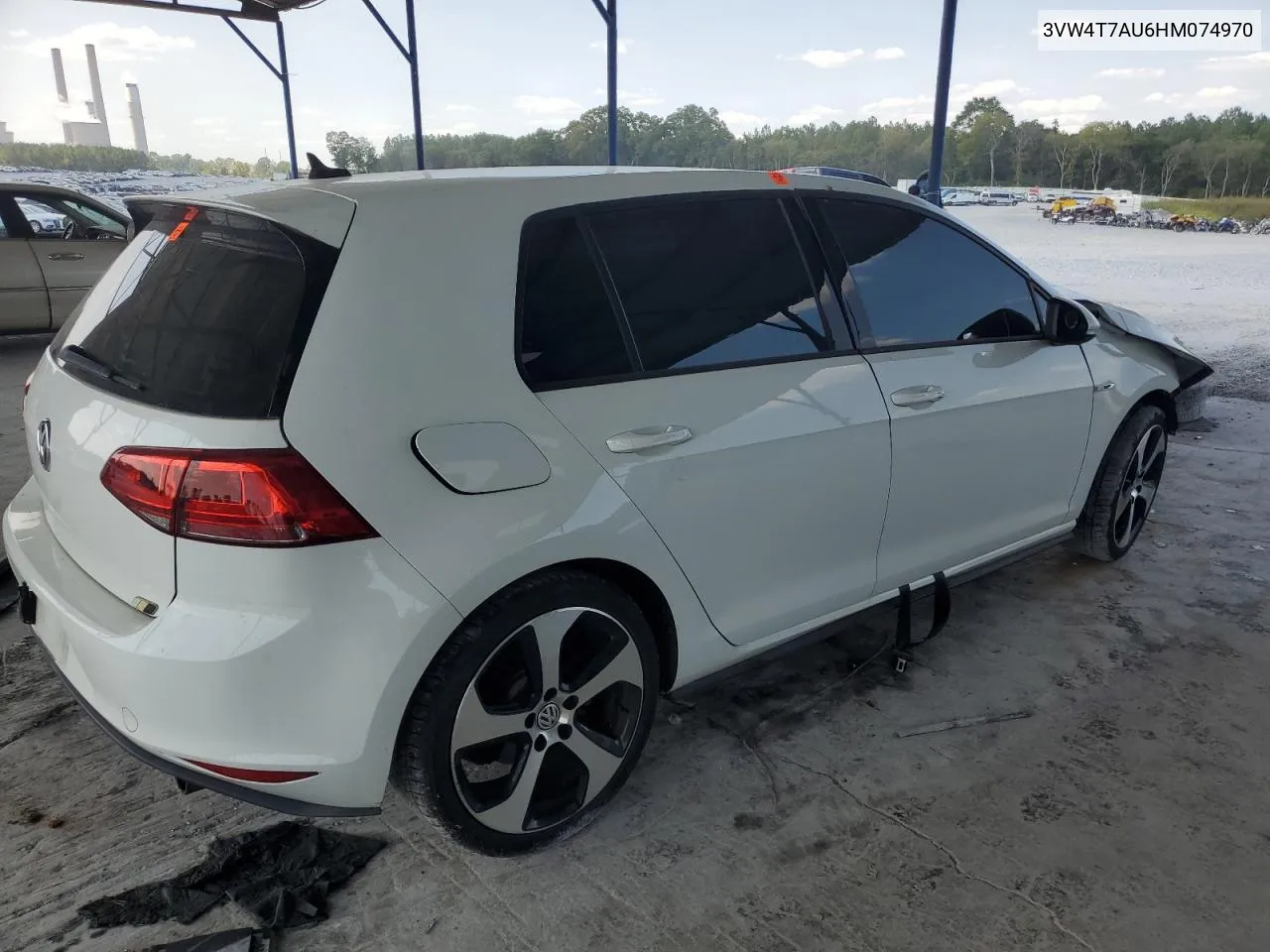 2017 Volkswagen Gti S VIN: 3VW4T7AU6HM074970 Lot: 70928934