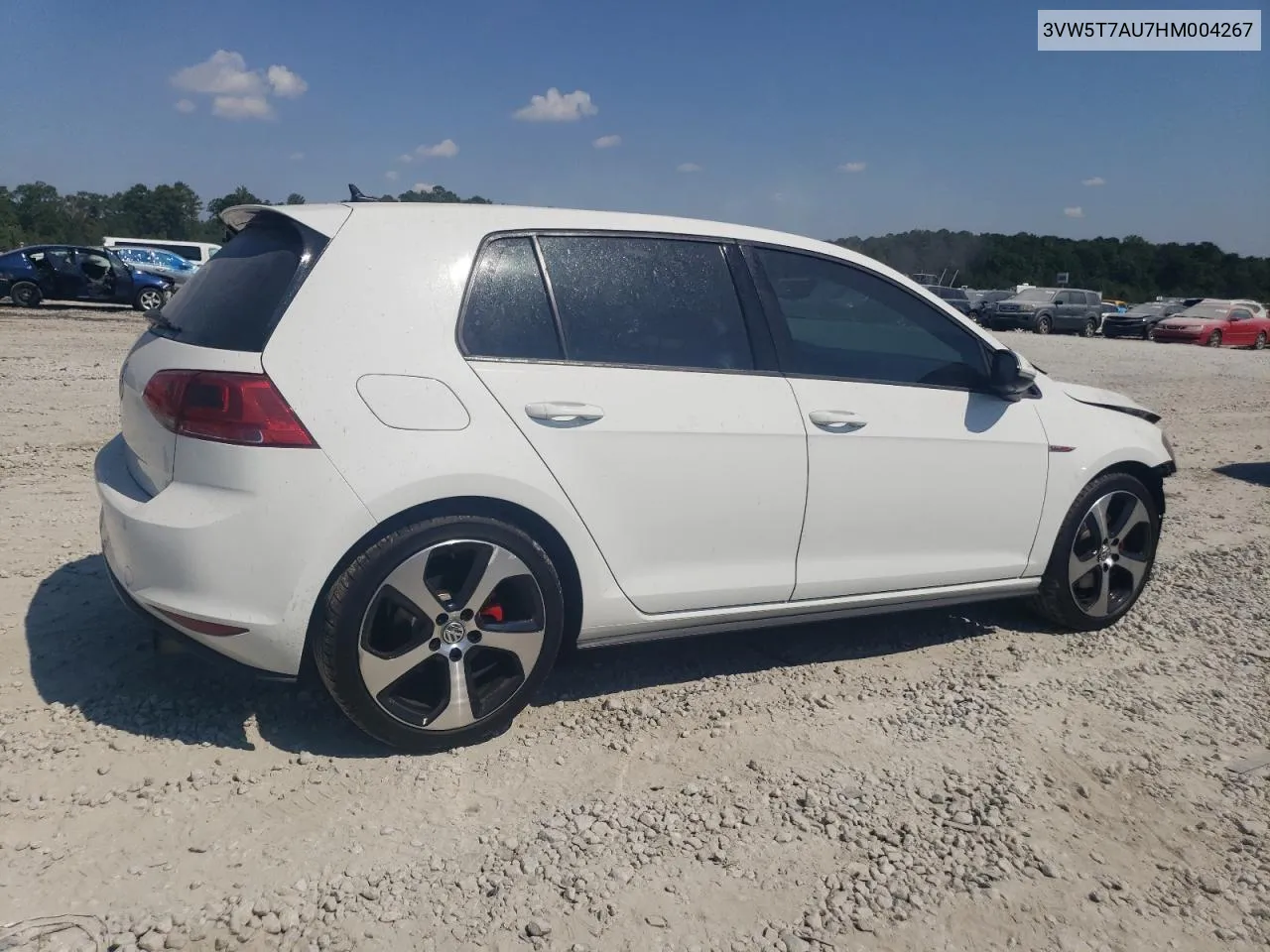 2017 Volkswagen Gti S VIN: 3VW5T7AU7HM004267 Lot: 72268714