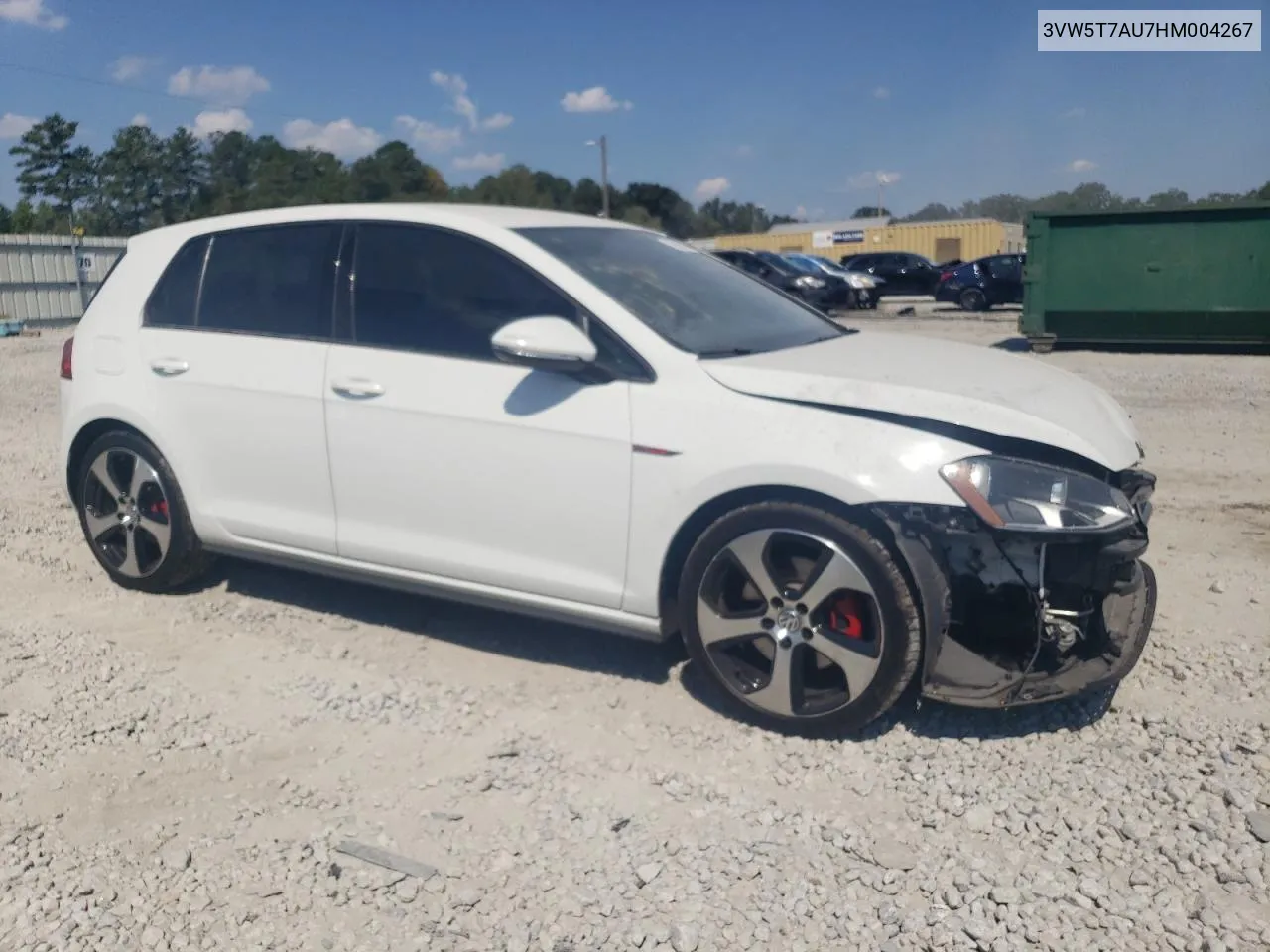 2017 Volkswagen Gti S VIN: 3VW5T7AU7HM004267 Lot: 72268714