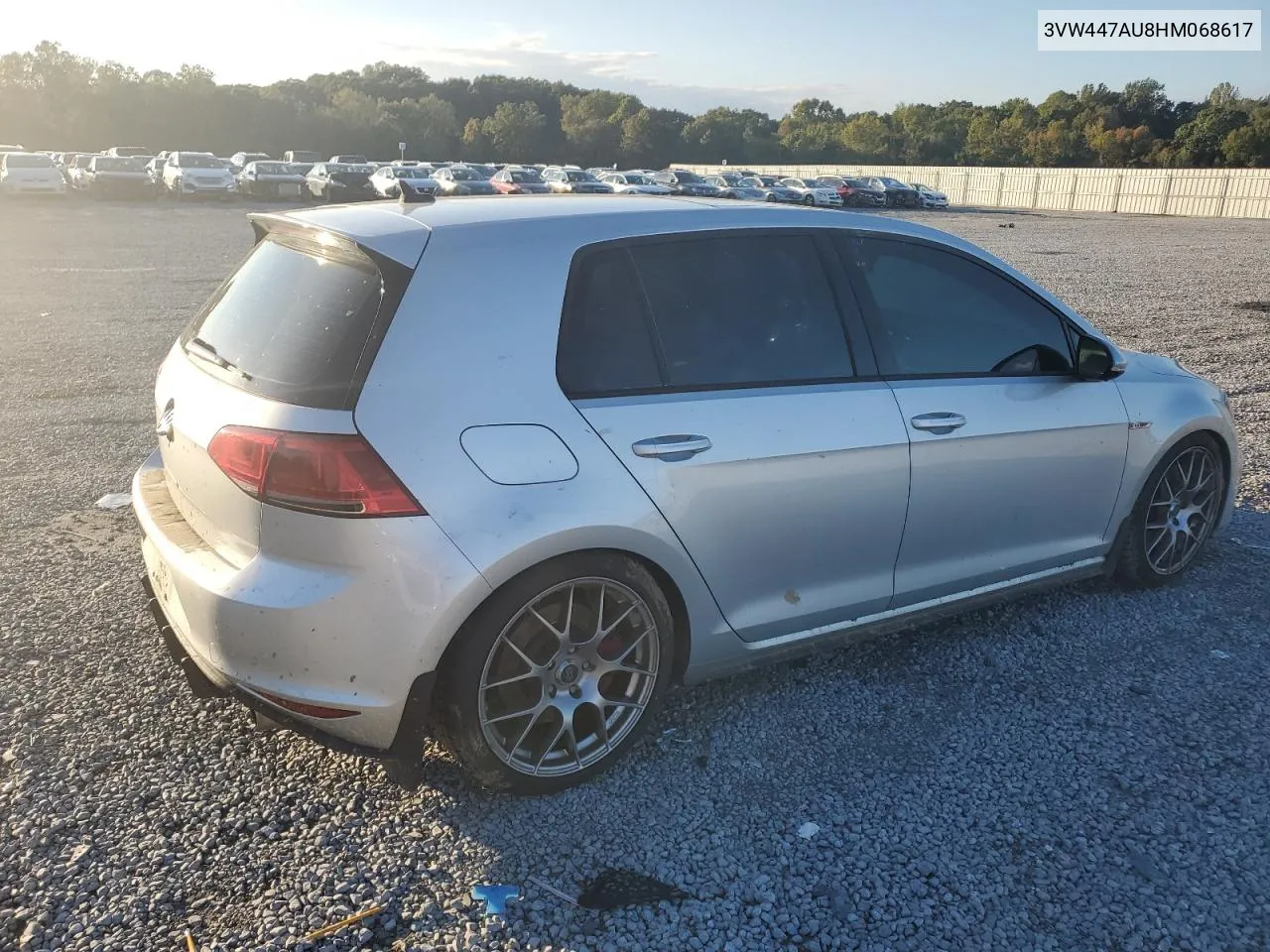 3VW447AU8HM068617 2017 Volkswagen Gti S/Se