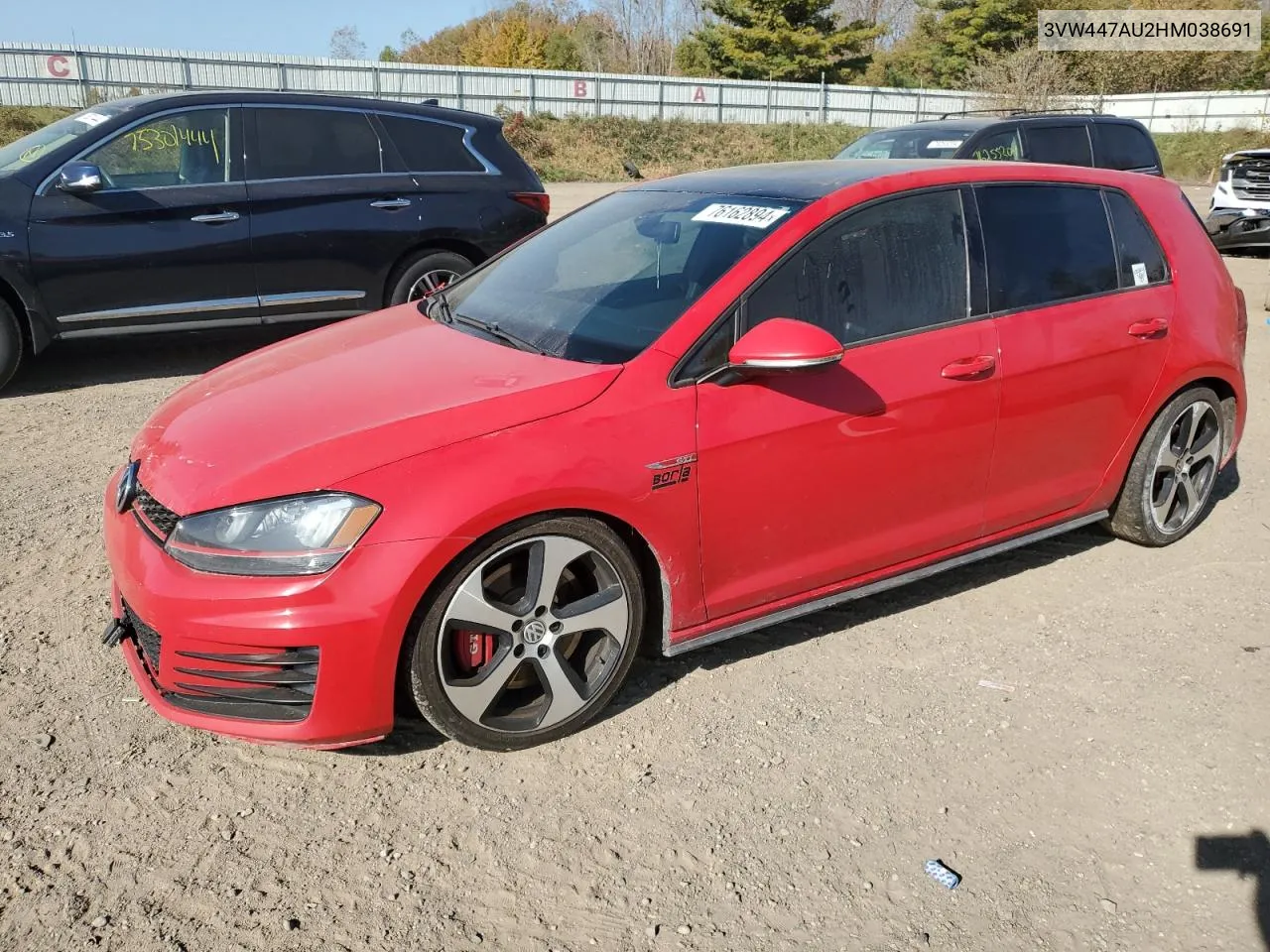 2017 Volkswagen Gti S/Se VIN: 3VW447AU2HM038691 Lot: 76162894