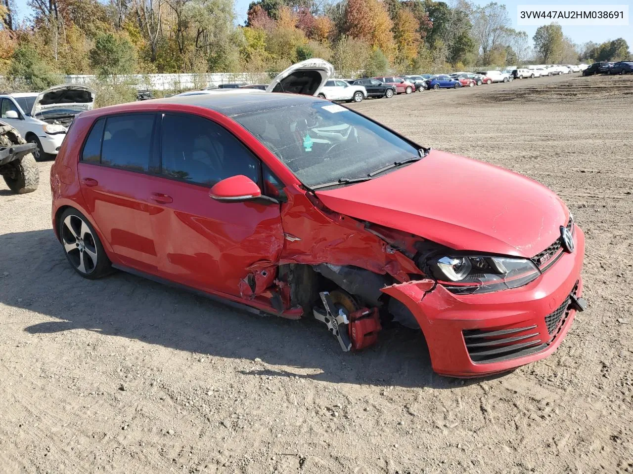 2017 Volkswagen Gti S/Se VIN: 3VW447AU2HM038691 Lot: 76162894