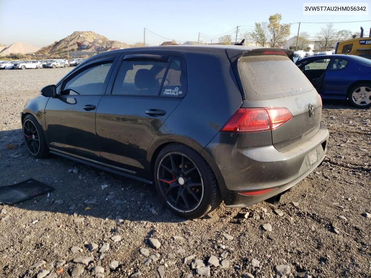 2017 Volkswagen Gti S VIN: 3VW5T7AU2HM056342 Lot: 76623114