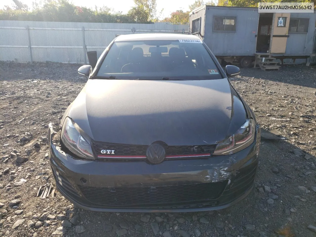 2017 Volkswagen Gti S VIN: 3VW5T7AU2HM056342 Lot: 76623114