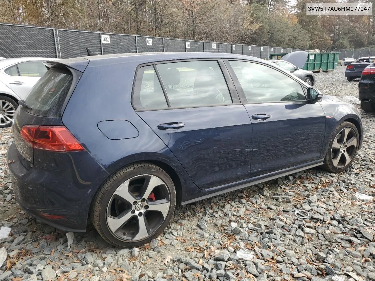 2017 Volkswagen Gti S VIN: 3VW5T7AU6HM077047 Lot: 78860764