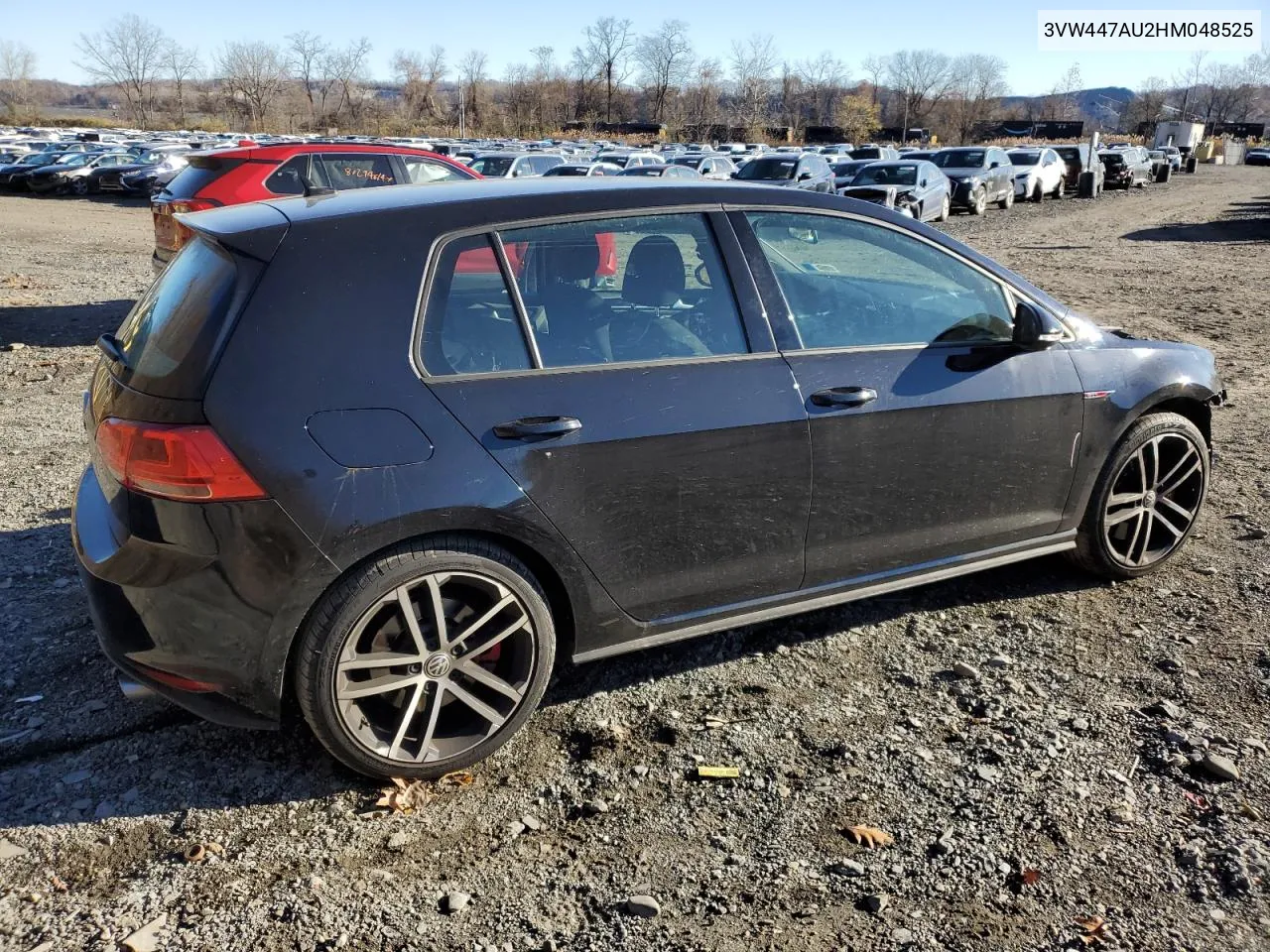 2017 Volkswagen Gti S/Se VIN: 3VW447AU2HM048525 Lot: 79747934