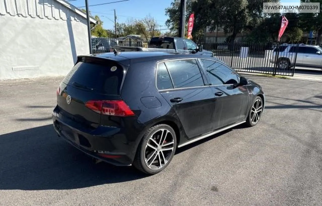 2017 Volkswagen Gti Sport VIN: 3VW547AUXHM070339 Lot: 79926274