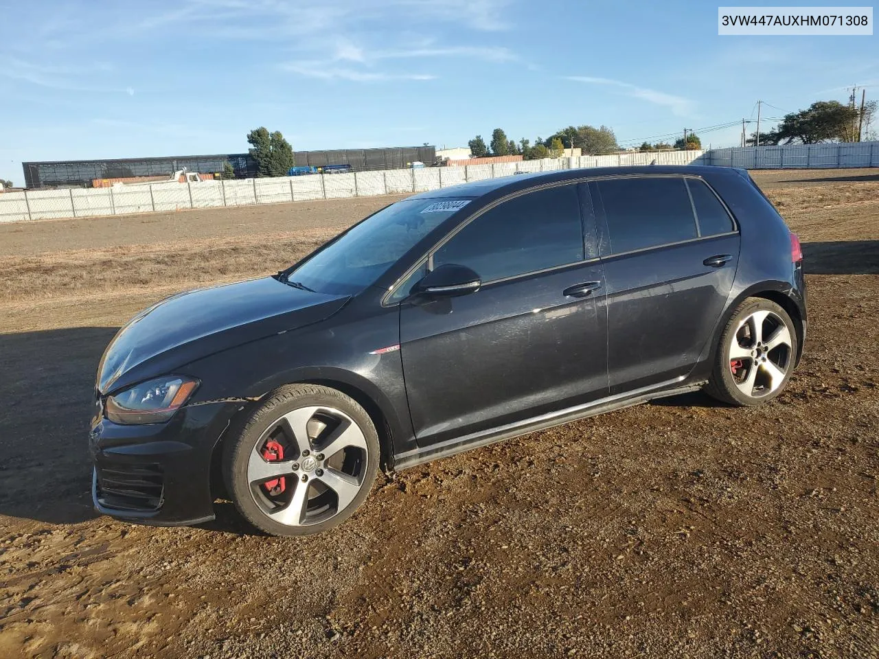 2017 Volkswagen Gti S/Se VIN: 3VW447AUXHM071308 Lot: 80298044