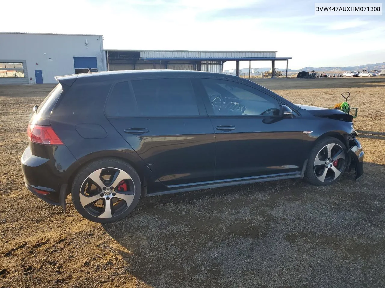 2017 Volkswagen Gti S/Se VIN: 3VW447AUXHM071308 Lot: 80298044