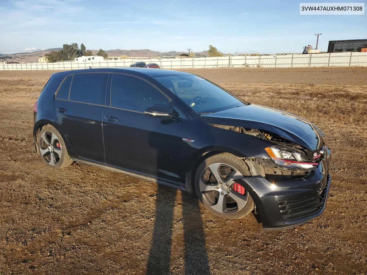 2017 Volkswagen Gti S/Se VIN: 3VW447AUXHM071308 Lot: 80298044