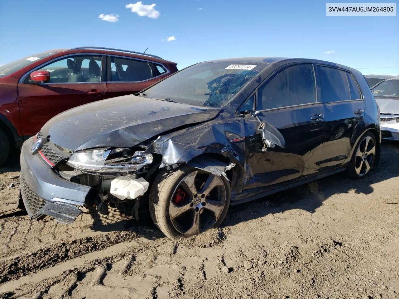 3VW447AU6JM264805 2018 Volkswagen Gti S/Se