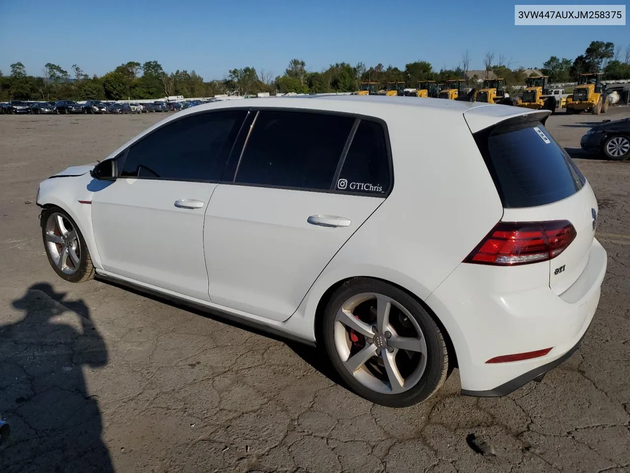 3VW447AUXJM258375 2018 Volkswagen Gti S/Se