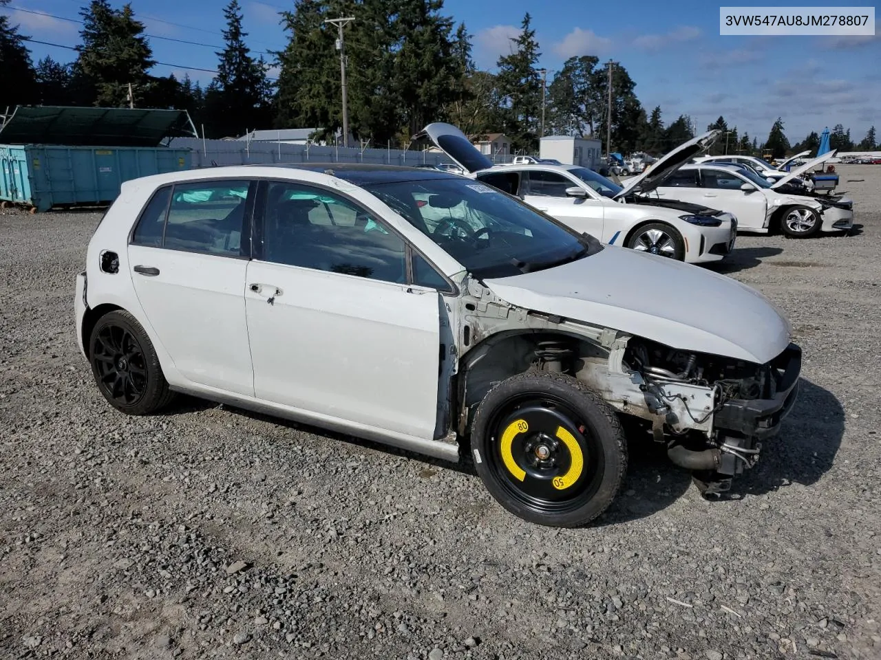 2018 Volkswagen Gti S VIN: 3VW547AU8JM278807 Lot: 75237694