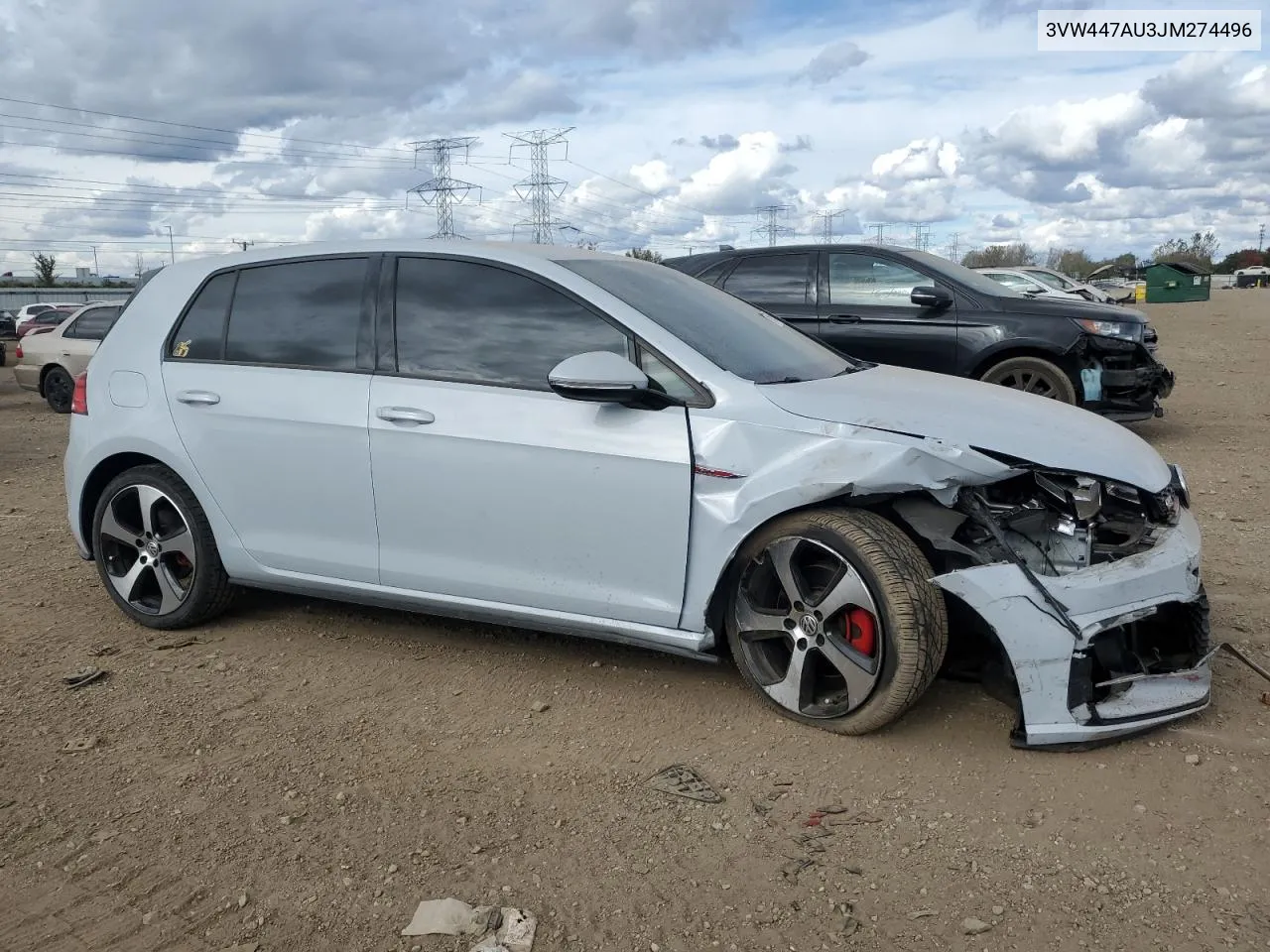 2018 Volkswagen Gti S/Se VIN: 3VW447AU3JM274496 Lot: 75699564