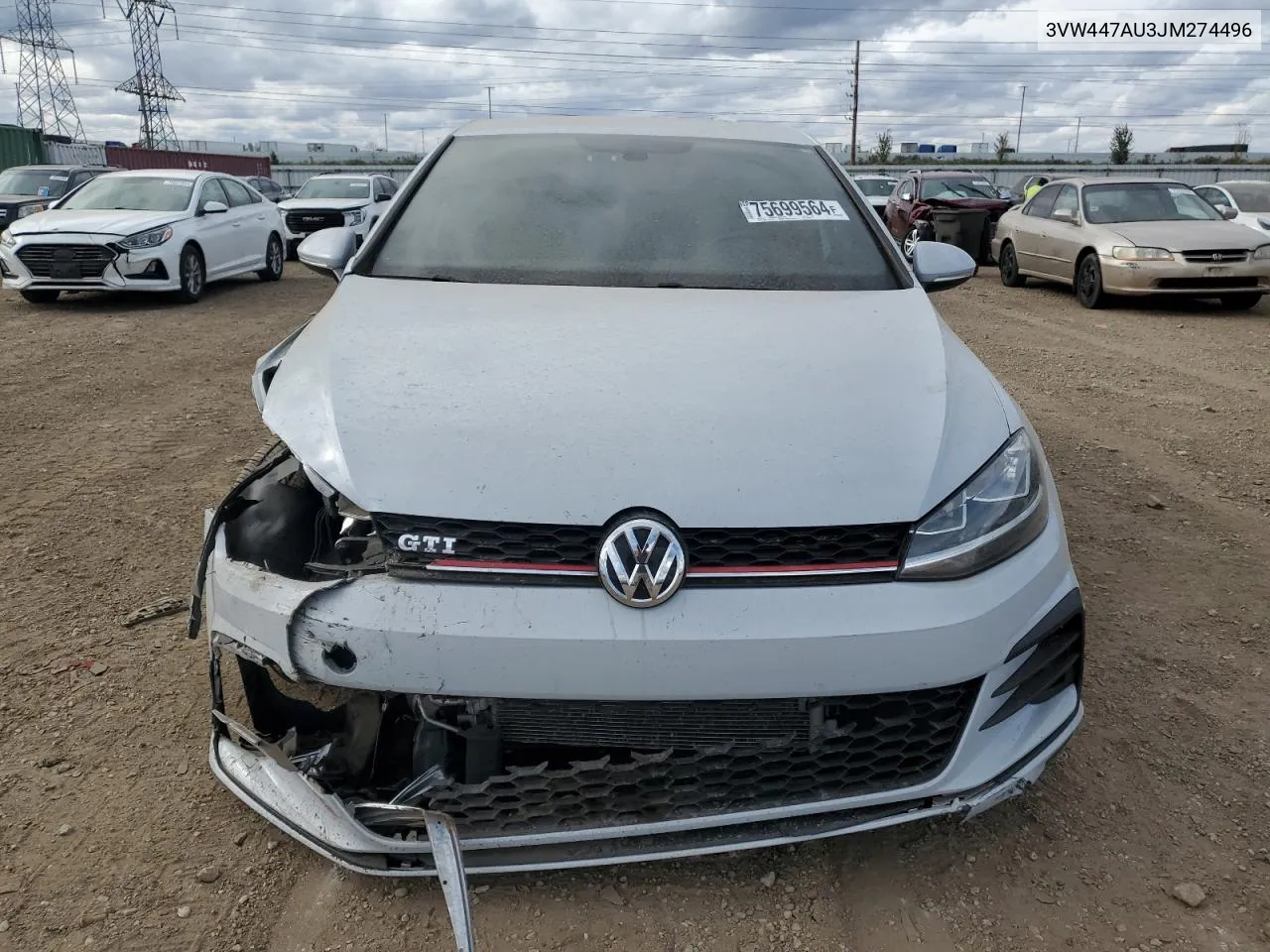 2018 Volkswagen Gti S/Se VIN: 3VW447AU3JM274496 Lot: 75699564