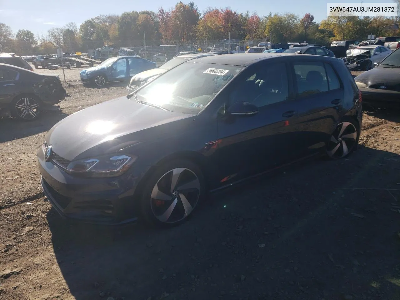 3VW547AU3JM281372 2018 Volkswagen Gti S