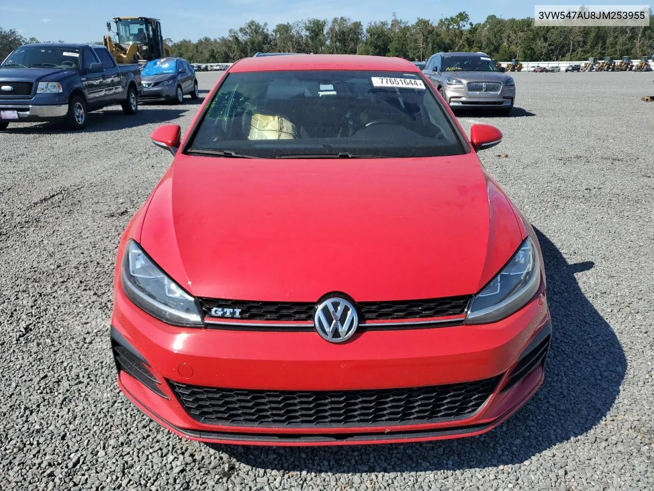 2018 Volkswagen Gti S VIN: 3VW547AU8JM253955 Lot: 77651644