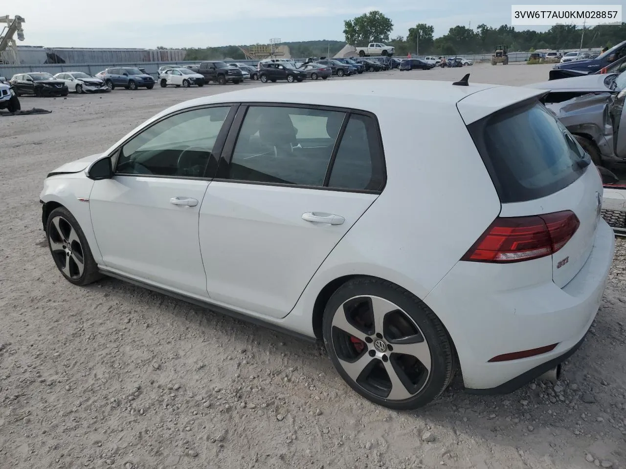 2019 Volkswagen Gti S VIN: 3VW6T7AU0KM028857 Lot: 60088484