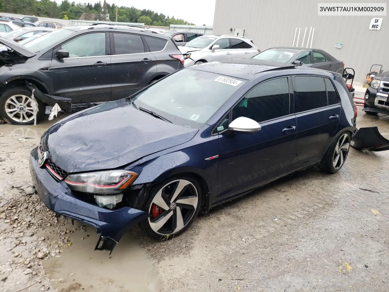 2019 Volkswagen Gti S VIN: 3VW5T7AU1KM002909 Lot: 67602934