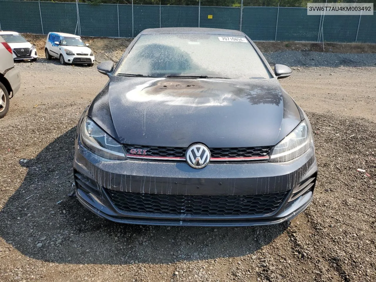 3VW6T7AU4KM003492 2019 Volkswagen Gti S