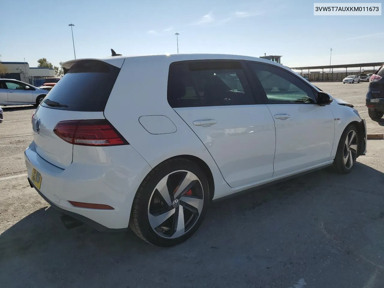 2019 Volkswagen Gti S VIN: 3VW5T7AUXKM011673 Lot: 78333884