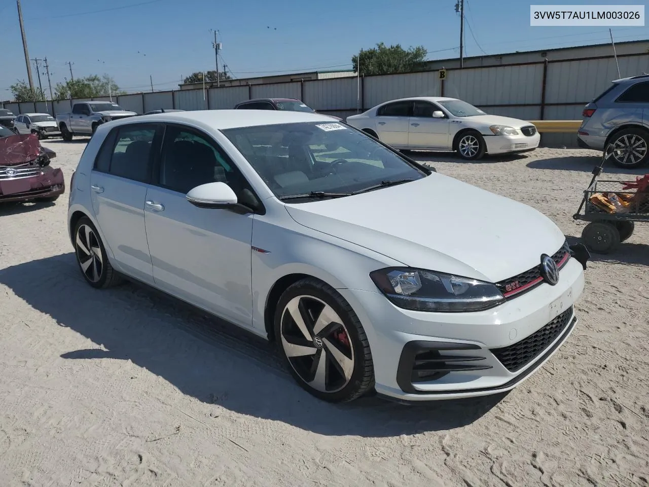 2020 Volkswagen Gti S VIN: 3VW5T7AU1LM003026 Lot: 74278864