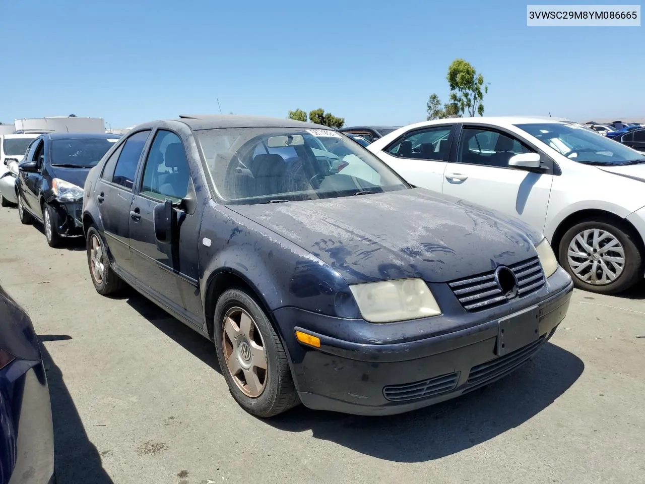 2000 Volkswagen Jetta Gls VIN: 3VWSC29M8YM086665 Lot: 58779824