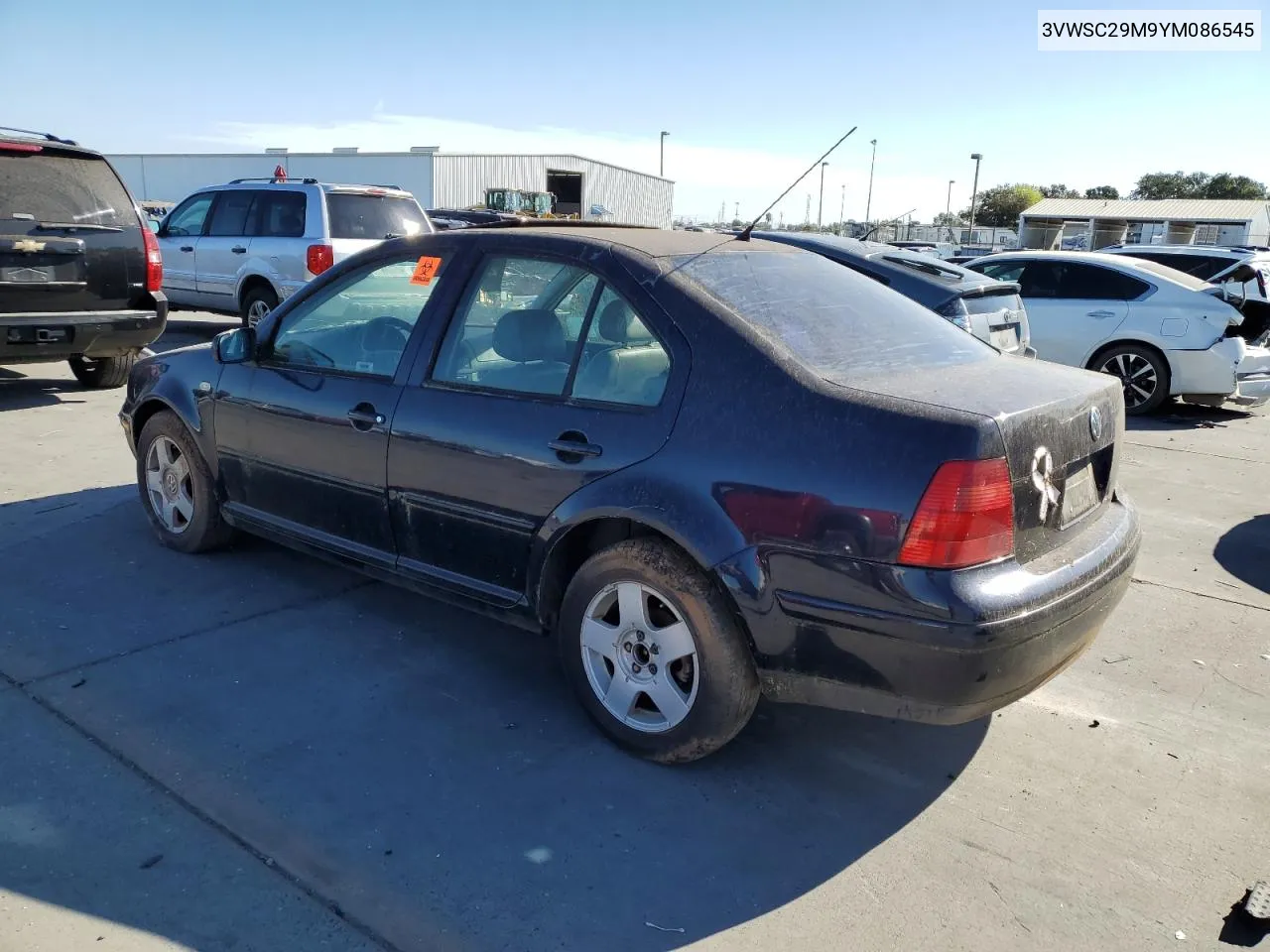 2000 Volkswagen Jetta Gls VIN: 3VWSC29M9YM086545 Lot: 70697514