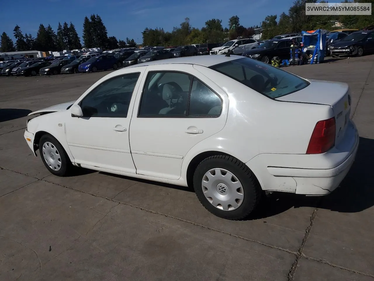 2000 Volkswagen Jetta Gl VIN: 3VWRC29M5YM085584 Lot: 74106684