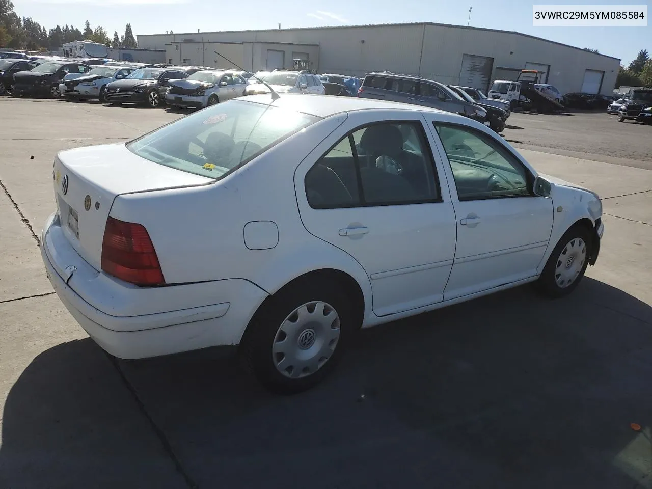 2000 Volkswagen Jetta Gl VIN: 3VWRC29M5YM085584 Lot: 74106684