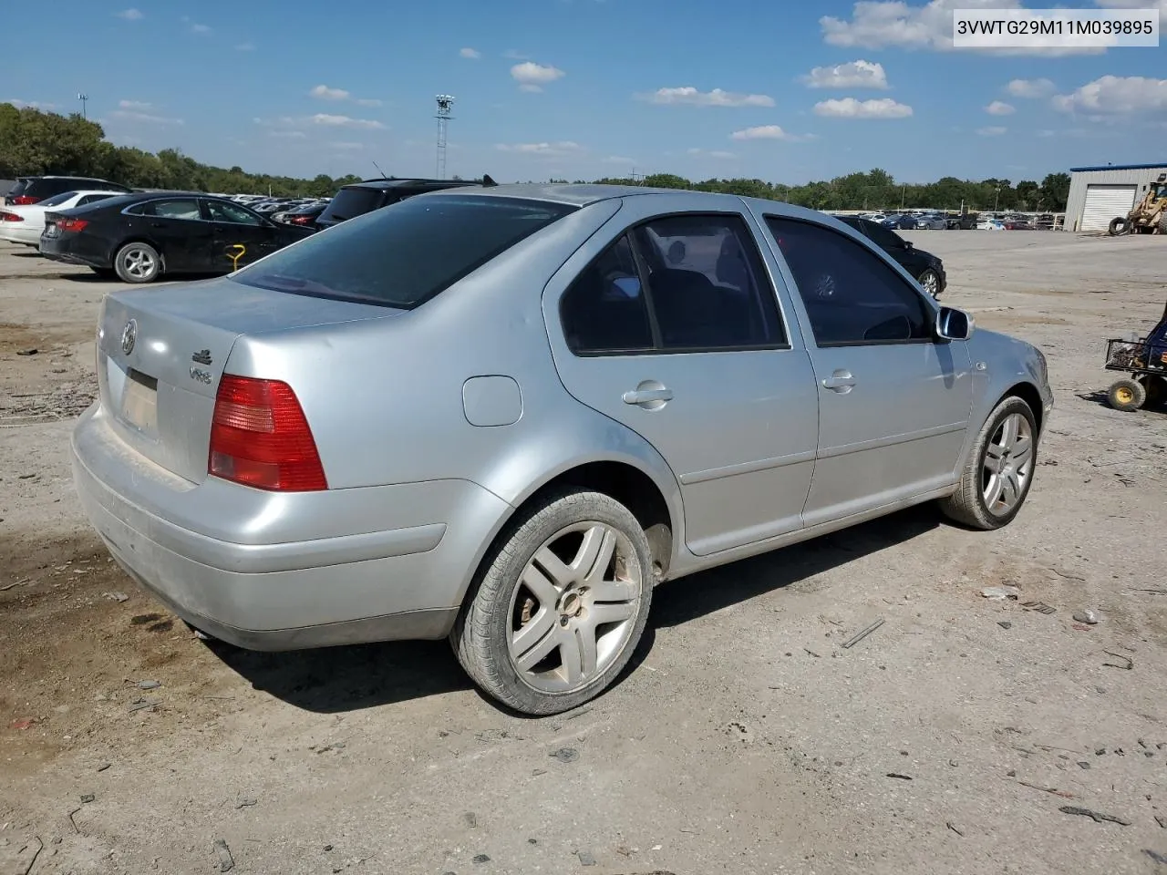 2001 Volkswagen Jetta Glx VIN: 3VWTG29M11M039895 Lot: 71256864