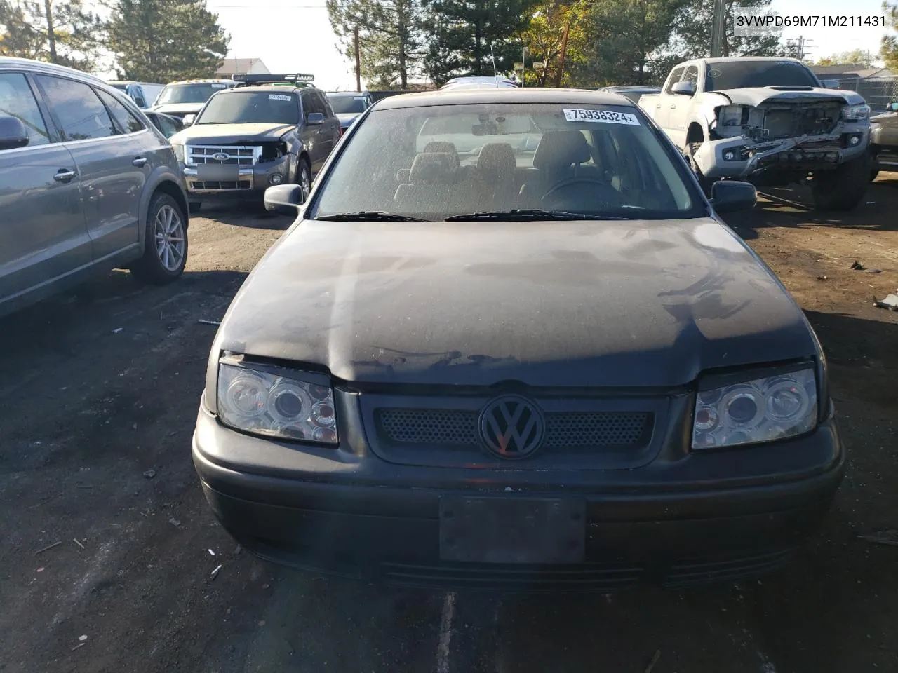 2001 Volkswagen Jetta Wolfsburg VIN: 3VWPD69M71M211431 Lot: 75938324