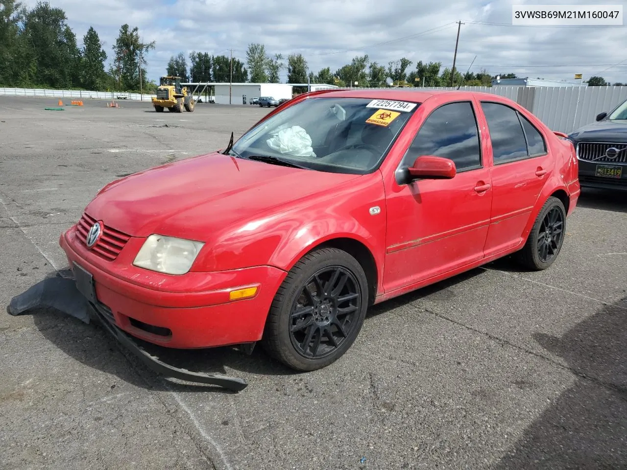 2001 Volkswagen Jetta Gls VIN: 3VWSB69M21M160047 Lot: 76705154