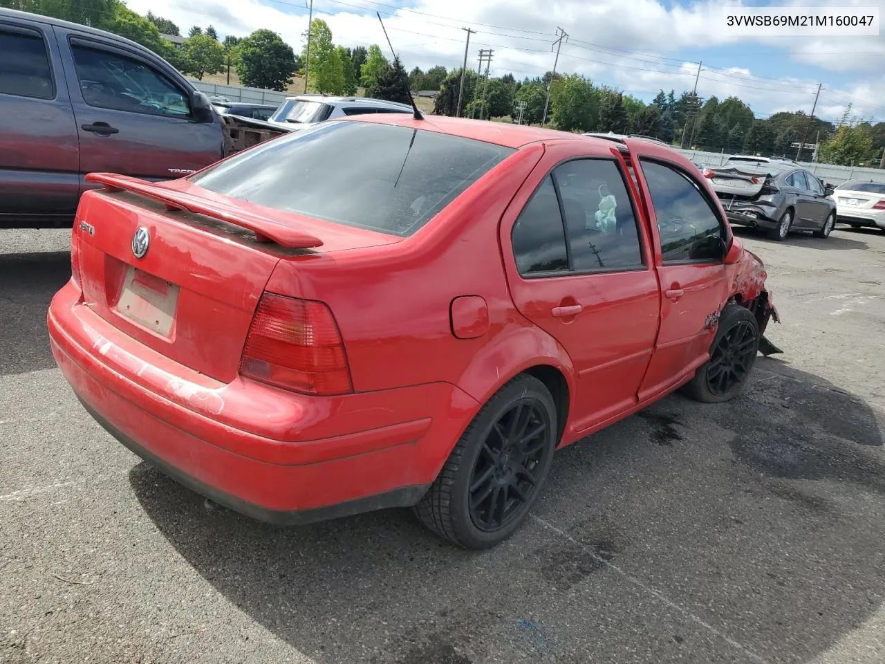 2001 Volkswagen Jetta Gls VIN: 3VWSB69M21M160047 Lot: 76705154