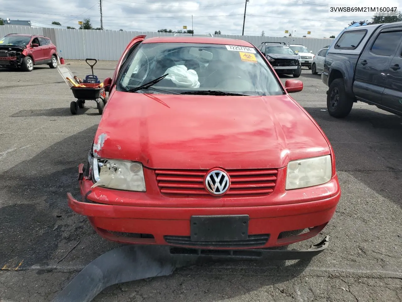 2001 Volkswagen Jetta Gls VIN: 3VWSB69M21M160047 Lot: 76705154