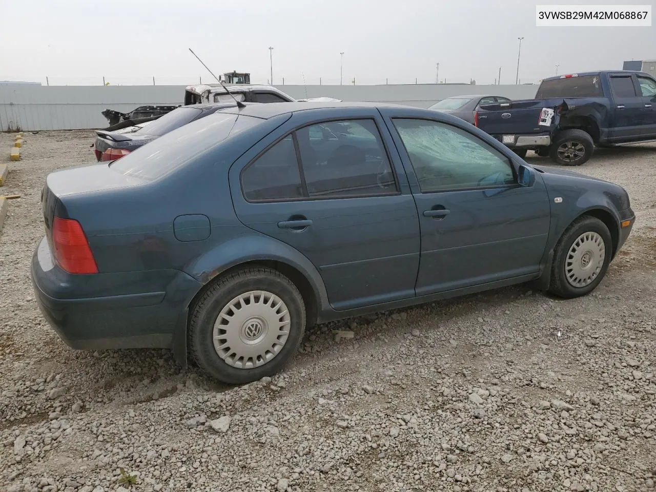 2002 Volkswagen Jetta Gls VIN: 3VWSB29M42M068867 Lot: 67406454