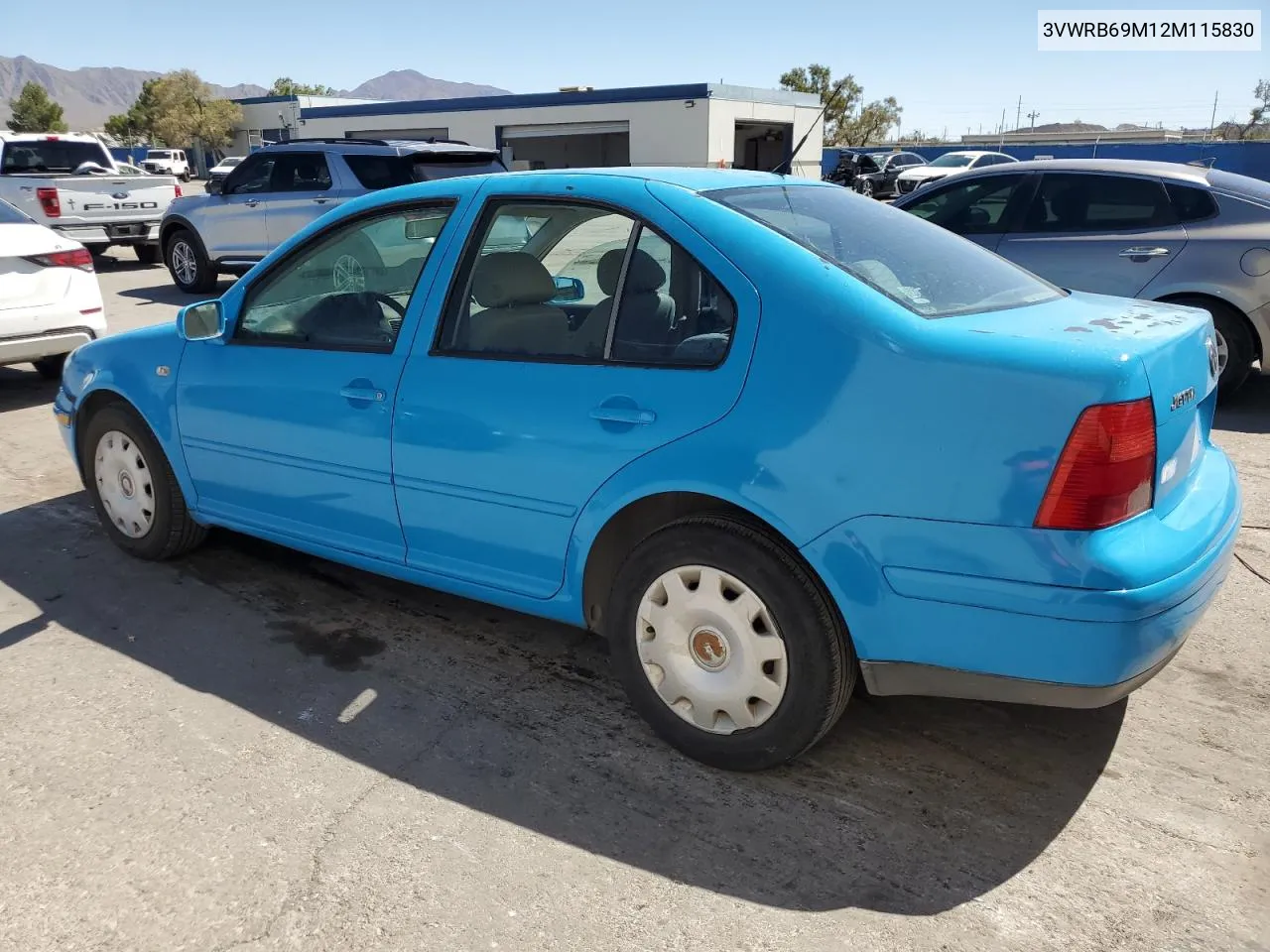 2002 Volkswagen Jetta Gl VIN: 3VWRB69M12M115830 Lot: 72338574