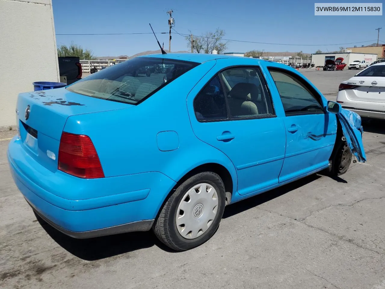 2002 Volkswagen Jetta Gl VIN: 3VWRB69M12M115830 Lot: 72338574