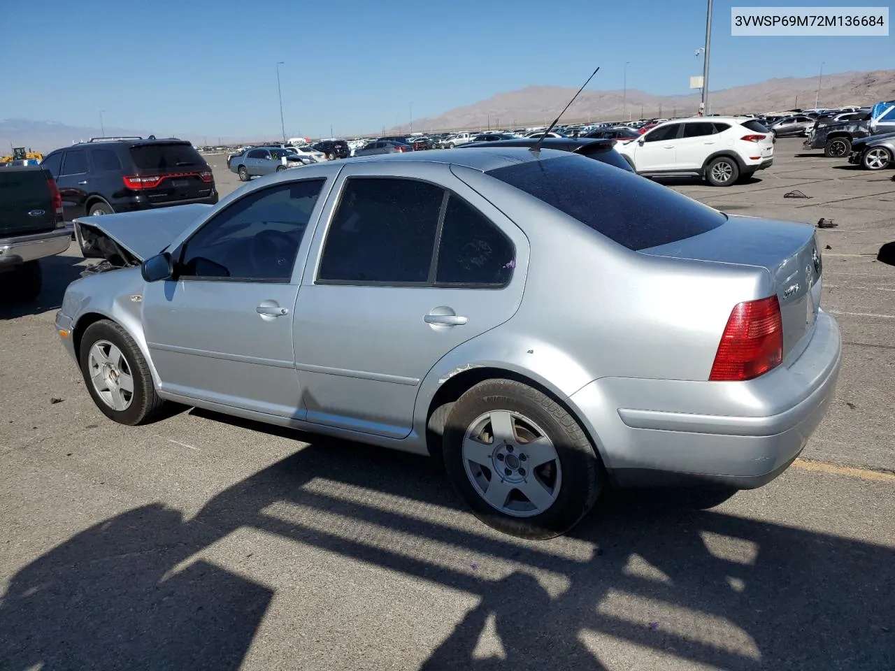 2002 Volkswagen Jetta Gls Tdi VIN: 3VWSP69M72M136684 Lot: 72767664