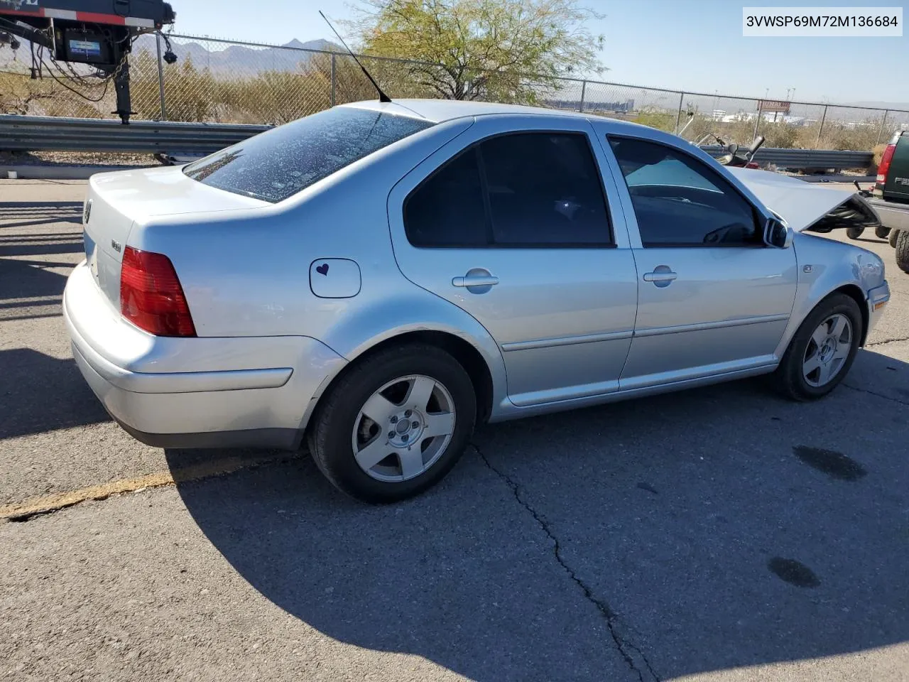 2002 Volkswagen Jetta Gls Tdi VIN: 3VWSP69M72M136684 Lot: 72767664