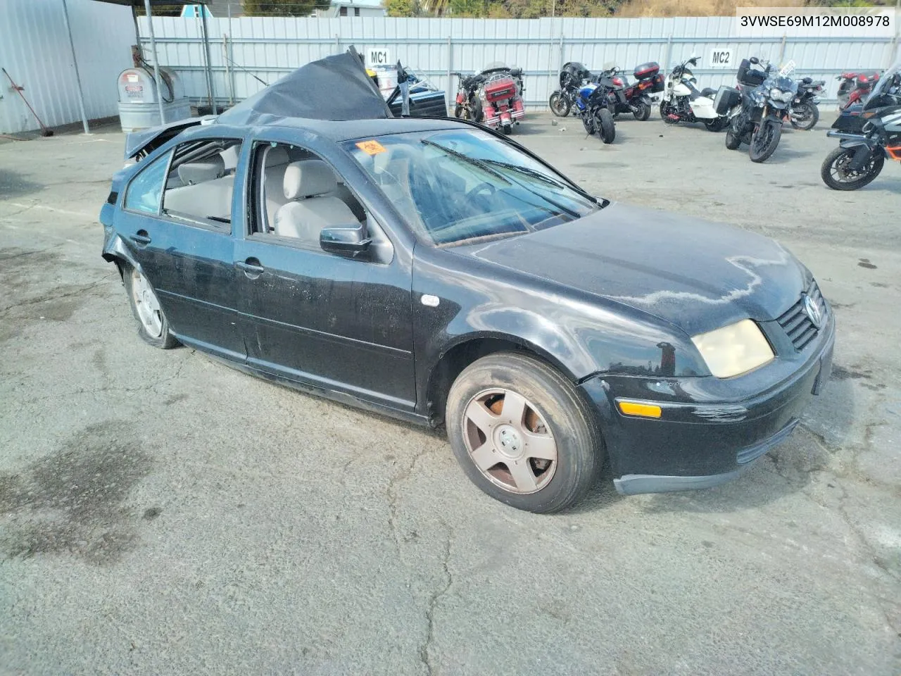 2002 Volkswagen Jetta Gls VIN: 3VWSE69M12M008978 Lot: 74249944