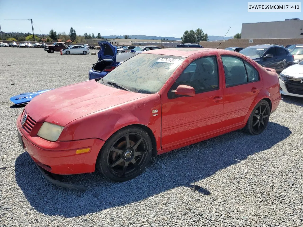 2003 Volkswagen Jetta Wolfsburg VIN: 3VWPE69M63M171410 Lot: 49730164