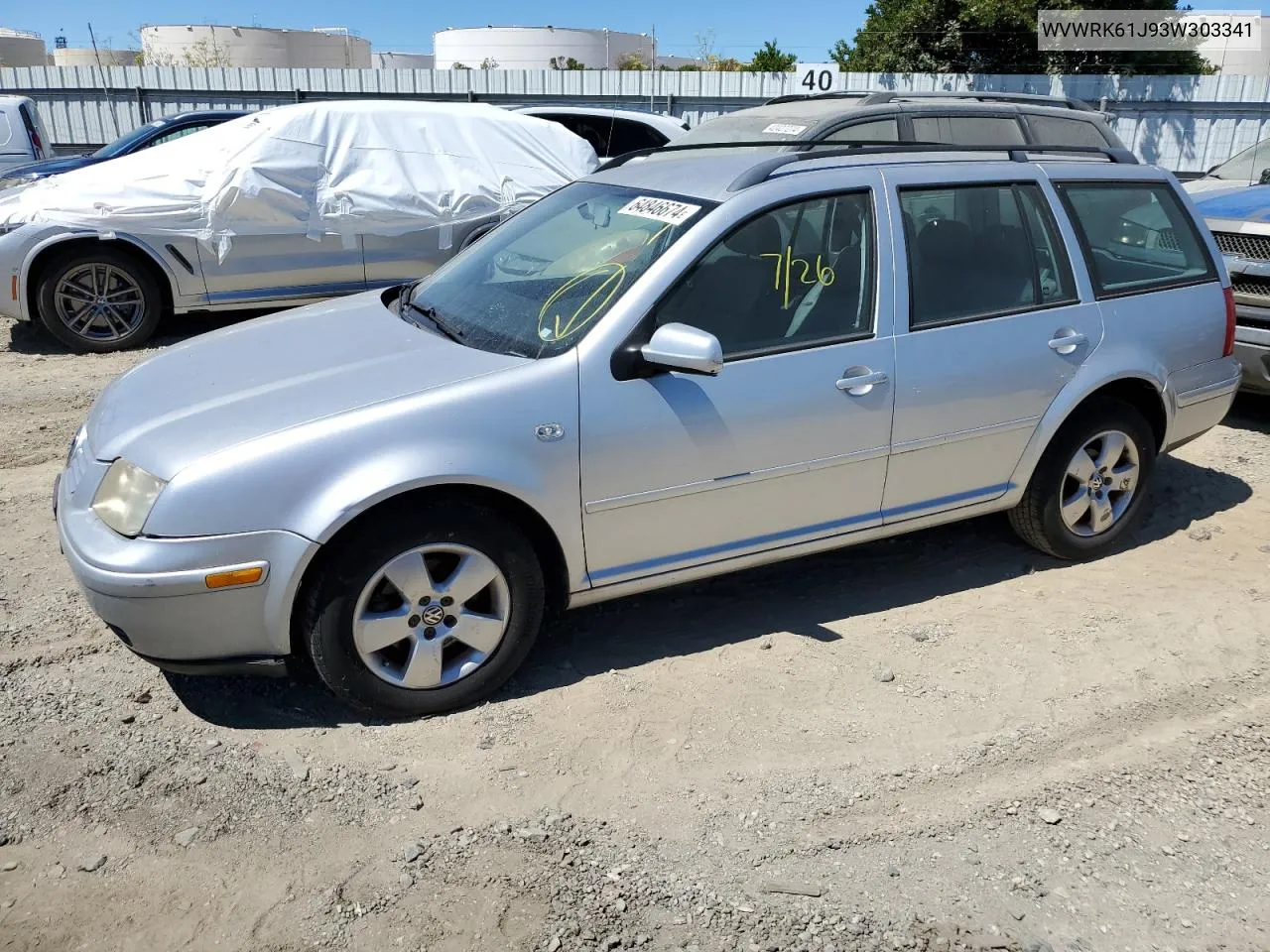 2003 Volkswagen Jetta Gl VIN: WVWRK61J93W303341 Lot: 64846674