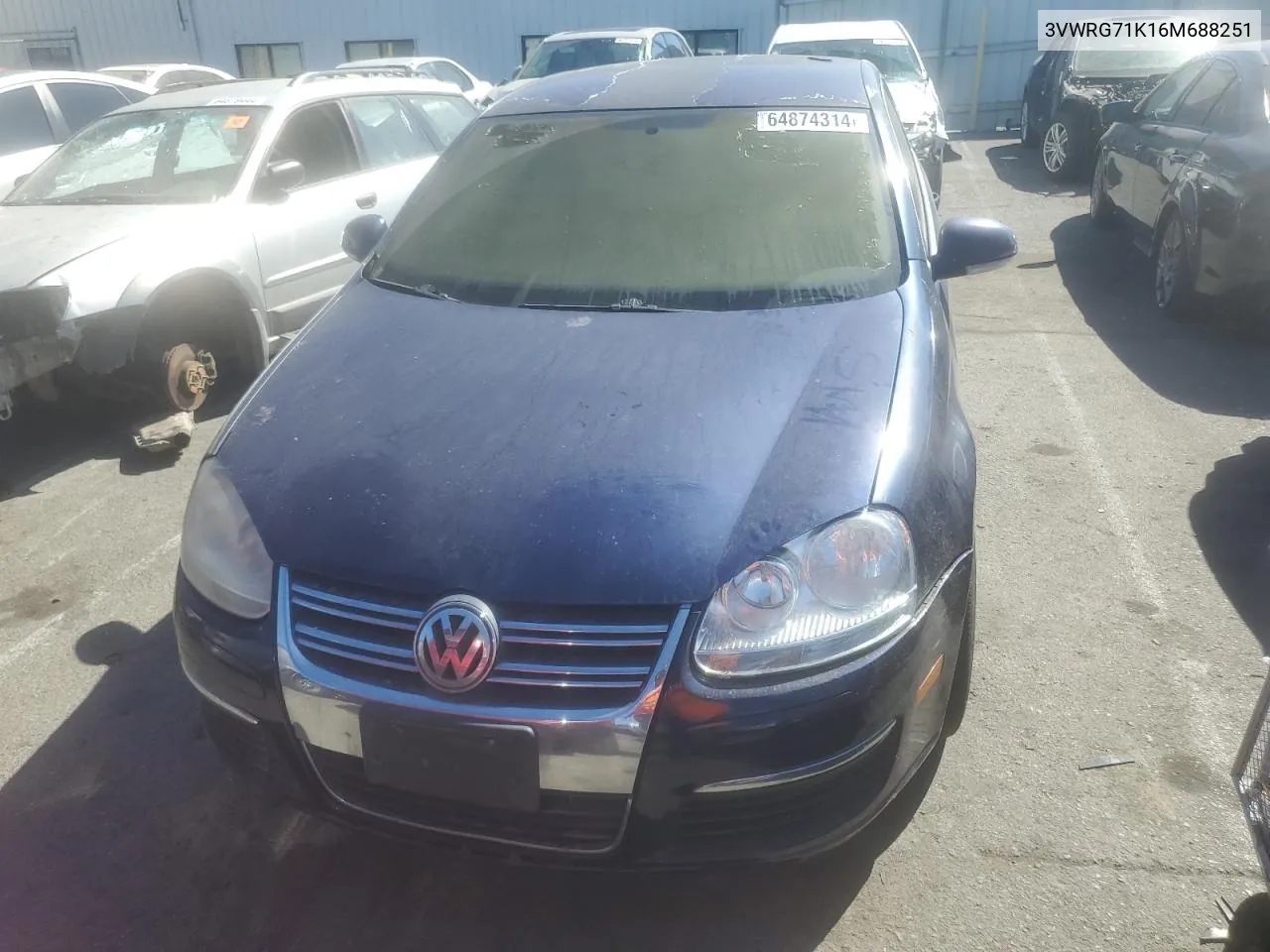 2006 Volkswagen Jetta 2.5 VIN: 3VWRG71K16M688251 Lot: 64874314