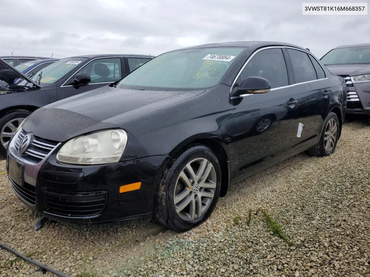 2006 Volkswagen Jetta Tdi Option Package 1 VIN: 3VWST81K16M668357 Lot: 74670884