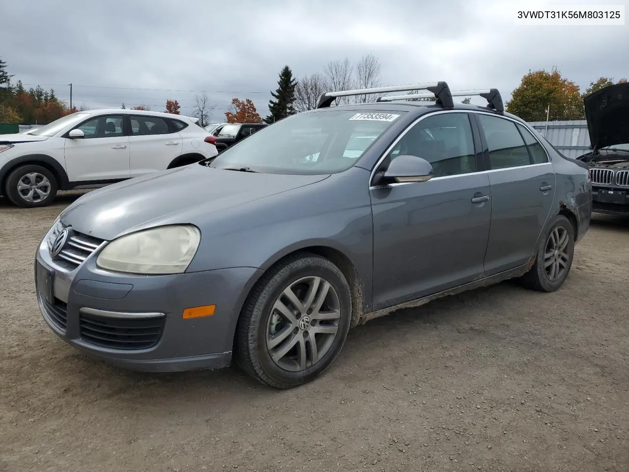 2006 Volkswagen Jetta Tdi Leather VIN: 3VWDT31K56M803125 Lot: 77353594