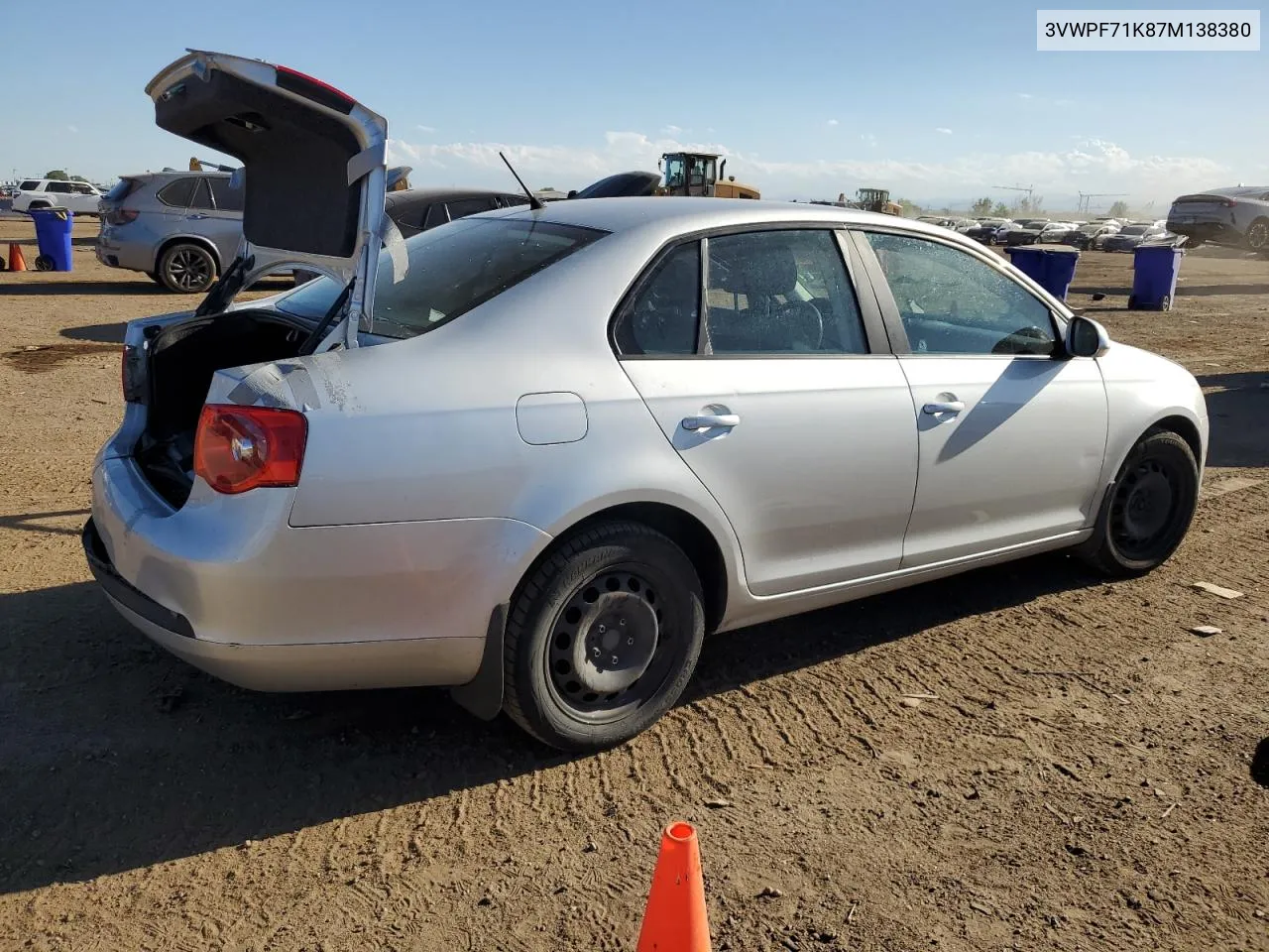 2007 Volkswagen Jetta 2.5 VIN: 3VWPF71K87M138380 Lot: 58275064